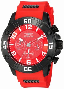 Invicta Pro Diver Red Dial Chronograph Red Silicone Watch # 22700 (Men Watch)