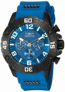 Invicta Pro Diver Quartz Chronograph Date Blue Silicone Watch # 22701 (Men Watch)