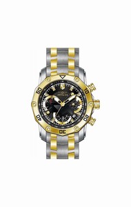 Invicta Black Dial Uni-directional Rotating Gold-plated Band Watch #22768 (Men Watch)