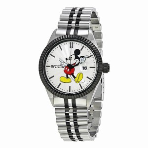 Invicta Silver (mickey Mouse Logo) Quartz Watch #22773 (Men Watch)