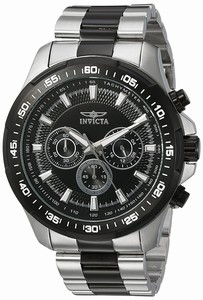 Invicta Black Dial Stainless Steel Band Watch #22784 (Men Watch)