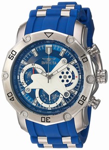 Invicta Pro Diver Quartz Chronograph Date Blue Silicone Watch # 22796 (Men Watch)
