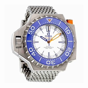 Omega White Dial Bi-directional Rotating Band Watch # 227.90.55.21.04.001 (Men Watch)