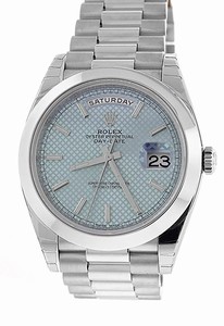 Rolex Automatic Dial color Ice Blue Diagonal Motif Watch # 228206 (Men Watch)