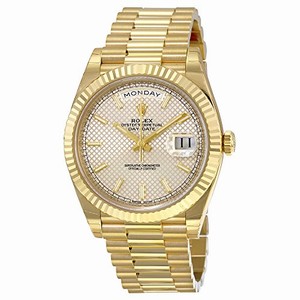 Rolex Automatic Dial color Silver Diagonal Motif Watch # 228238SSP (Men Watch)