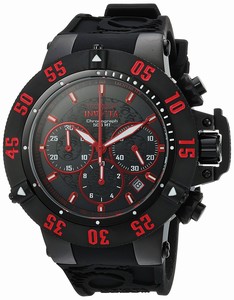 Invicta Subaqua Quartz Chronograph Date Black Silicone Watch # 22924 (Men Watch)