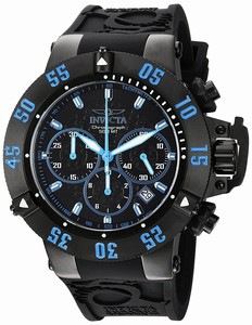 Invicta Subaqua Quartz Chronograph Date Black Silicone Watch # 22925 (Men Watch)