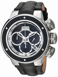 Invicta Black Dial Chronograph Date Black Leather Watch # 22939 (Men Watch)