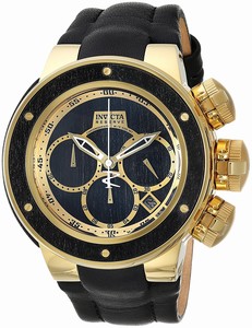 Invicta Reserve Quartz Chronograph Date Black Leather Watch # 22943 (Men Watch)