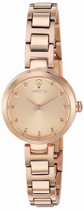 Invicta Rose Gold Dial Stainless Steel Band Watch #22950 (Women Watch)