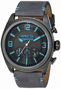 Invicta Aviator Quartz Chronograph Grey Leather Watch # 22987 (Men Watch)