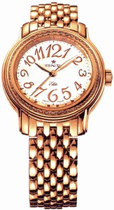 Zenith Automatic Silver With Arabic Numeral Guilloche Dial Polished 18kt Rose Gold Band Watch #22.1220.67/01.M1220 (Women Watch)
