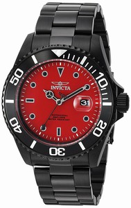 Invicta Red Dial Stainless Steel Band Watch #23007 (Men Watch)