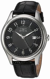 Invicta Vintage Quartz Analog Date Black Leather Watch # 23016 (Men Watch)
