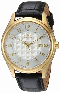 Invicta Vintage Quartz Analog Date Black Leather Watch # 23018 (Men Watch)