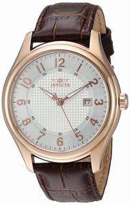 Invicta Quartz Analog Date Brown Leather Watch # 23019 (Men Watch)