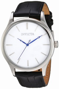 Invicta WQuartz Analog Black Leather Watch # 23023 (Men Watch)