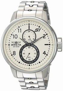 Invicta Beige Dial Stainless Steel Band Watch #23058 (Men Watch)