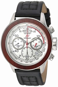 Invicta S1 Rally Quartz Chronograph Date Black Leather Watch # 23065 (Men Watch)