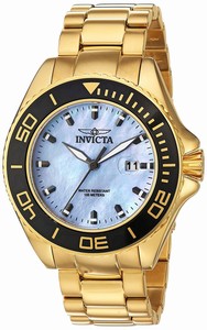 Invicta Mother Of Pearl Dial Stainless Steel Band Watch #23071 (Men Watch)