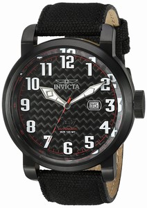 Invicta Aviator Automatic Black Dial Date Rifle Canvas Watch # 23076 (Men Watch)