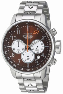 Invicta Brown Dial Stainless Steel Band Watch #23081 (Men Watch)