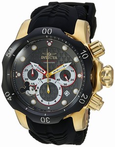 Invicta Chronograph Date Black Silicone Disney Limited Edition Watch # 23165 (Men Watch)