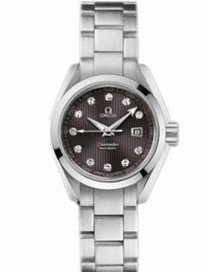 Omega 30mm Quartz Aqua Terra Jewellery Gray Dial Stainless Steel Case, Diamonds Wtih Stainless Steel Bracelet Watch #231.10.30.61.56.001 (Women Watch)