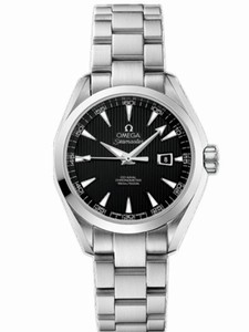 Omega 34mm Automatic Chronometer Aqua Terra Black Dial Stainless Steel Case With Stainless Steel Bracelet Watch #231.10.34.20.01.001 (Women Watch)