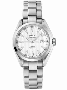 Omega 34mm Automatic Chronometer Aqua Terra White Dial Stainless Steel Case With Stainless Steel Bracelet Watch #231.10.34.20.04.001 (Women Watch)