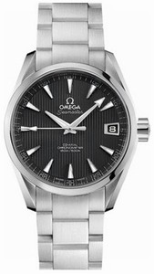 Omega 38.5mm Automatic Chronometer Aqua Terra Mid Size Black Dial Stainless Steel Case With Stainless Steel Bracelet Watch #231.10.39.21.06.001 (Men Watch)