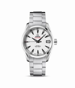 Omega Black Mother Of Pearl Dial Fixed Stainless Steel Band Watch #231.10.39.21.57.001 (Men Watch)