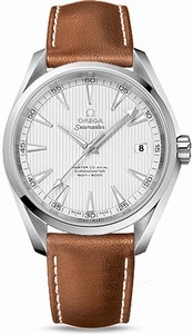 Omega Silver Dial Leather Band Watch #231.12.42.21.02.003 (Men Watch)