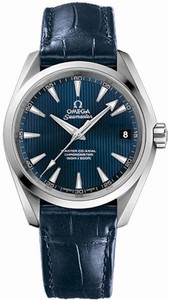 Omega Seamaster Aqua Terra Master Co-Axial Automatic Chronometer Blue Dial Date Blue Leather (38.5mm) Watch# 231.13.39.21.03.001 (Men Watch)