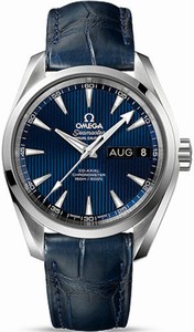 Omega Seamaster Aqua Terra Co-Axial Automatic Chronometer Annual Calender Blue Leather Watch# 231.13.39.22.03.001 (Men Watch)