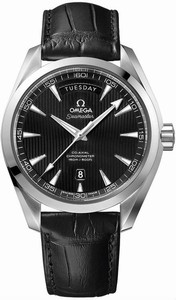 Omega Seamaster Aqua Terra Co-Axial Chronometer Day Date Black Leather Watch# 231.13.42.22.01.001 (Men Watch)