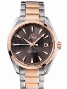 Omega 41.5mm Chronometer Aqua Terra Teak Gray Dial Rose Gold Case With Rose Gold And Stainless Steel Bracelet Watch #231.20.42.21.06.001 (Men Watch)
