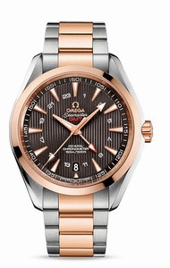 Omega Seamaster Auqa Terra Co-Axial Automatic Chronometer GMT Date 18k Rose Gold and Stainless Steel Watch# 231.20.43.22.06.003 (Men Watch)
