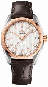 Omega Seamaster Aqua Terra Master Co-Axial Automatic Chronometer Date 18k Rose Gold Bezel Brown Leather Watch# 231.23.39.21.02.001 (Men Watch)