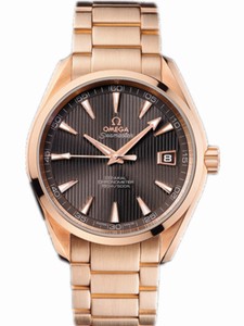 Omega 41.5mm Chronometer Aqua Terra Teak Gray Dial Rose Gold Case With Rose Gold Bracelet Watch #231.50.42.21.06.001 (Men Watch)
