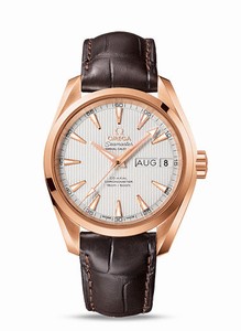 Omega Seamaster Aqua Terra Co-Axial Automatic Chronometer Annual Calender 18k Rose Gold Case Brown Leather Watch# 231.53.39.22.02.001 (Men Watch)