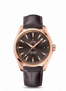 omega Seamaster Aqua Terra Master Co-Axial Chronometer 18k Rose Gold Case Brown Leather Watch# 231.53.42.21.06.002 (Men Watch)