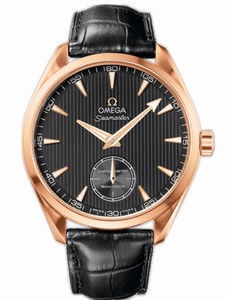 Omega 49.2 Automatic Chronometer Aqua Terra XXL Small Seconds Gray Dial Rose Gold Case With Black Leather Strap Watch #231.53.49.10.06.001 (Men Watch)
