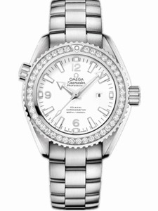 Omega 37.5mm Auto Chronometer Planet Ocean White Dial Stainless Steel Case, Diamonds With Stainless Steel Bracelet Watch #232.15.38.20.04.001 (Men Watch)