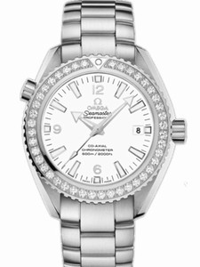 Omega 42mm Automatic Chronometer Planet Ocean White Dial Stainless Steel Case, Diamonds With Stainless Steel Bracelet Watch #232.15.42.21.04.001 (Men Watch)