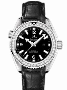Omega 37.5mm Auto Chronometer Planet Ocean Black Dial Stainless Steel Case, Diamonds With Stainless Steel Bracelet Watch #232.18.38.20.01.001 (Men Watch)