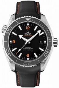 Omega 45.5mm Automatic Chronometer Planet Ocean Big Size Black Dial Stainless Steel Case With Black Rubber Strap Watch #232.32.46.21.01.005 (Men Watch)