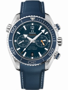 Omega 45.5mm Automatic Chronometer Planet Ocean Chrono Blue Dial Titanium Case With Blue Rubber Strap Watch #232.92.46.51.03.001 (Men Watch)