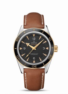 Omega Seamaster Master Co-Axial Chronometer 18k Yellow Gold Bezel Brown Leather Watch# 233.22.41.21.01.001 (Men Watch)