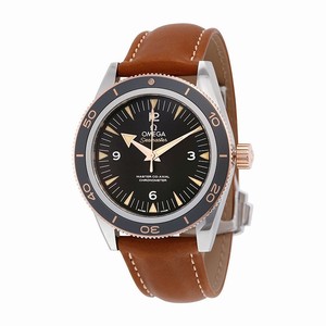Omega Black Dial Uni-directional Rotating 18kt Rose Gold With Band Watch #233.22.41.21.01.002 (Men Watch)